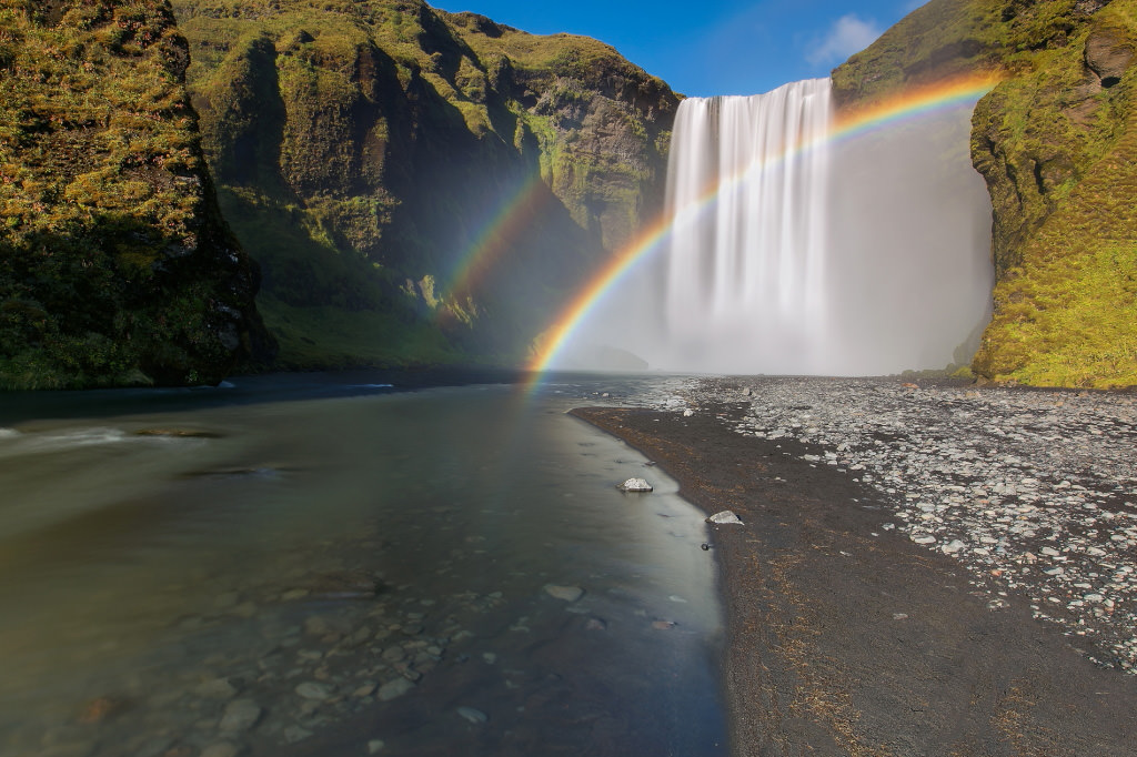 Rainbow in waterfall