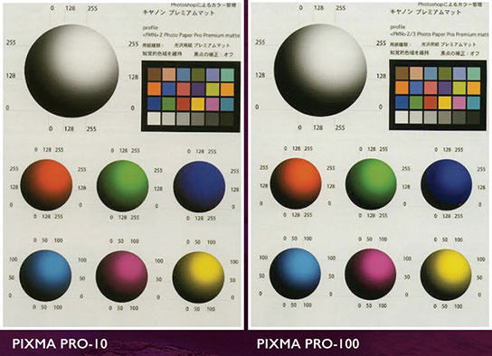 佳能Pro Premium Matte相紙PM-101在Pixma PRO-10和Pixma PRO-100印刷的測試圖表