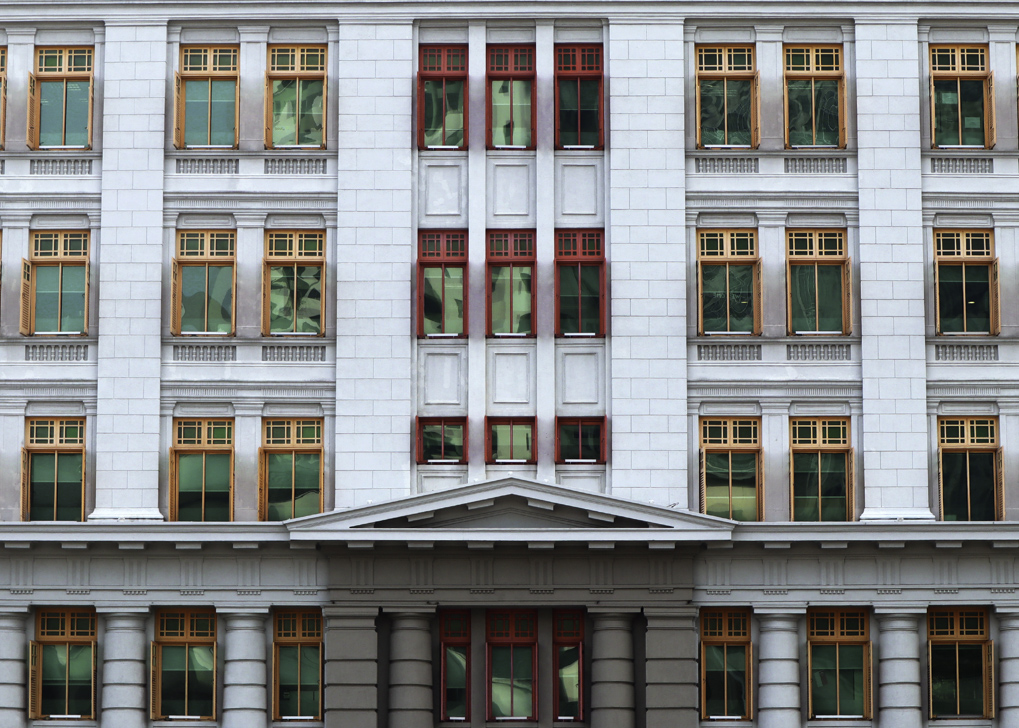 colour window frames on a building