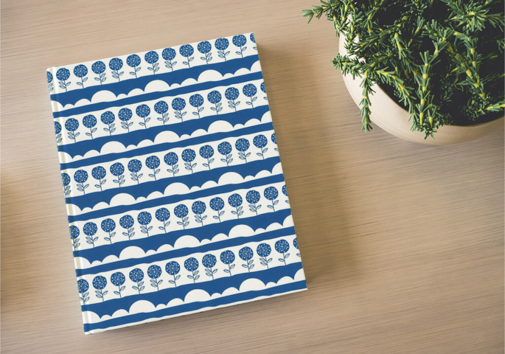 book cover made from patterned paper