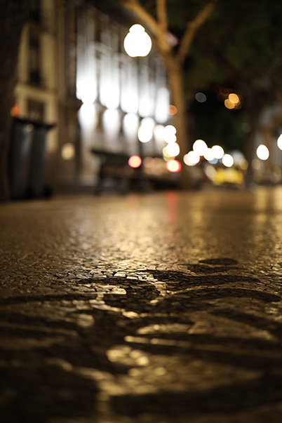 Low angle street shot in portrait orientation