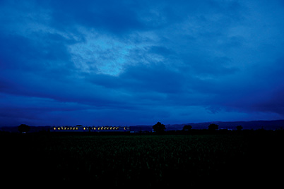 Blue hour with train