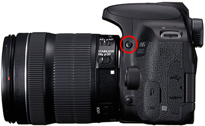 Flash button on a Canon camera