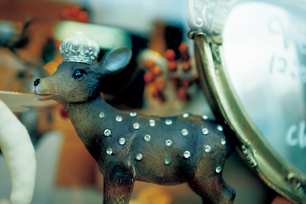 Deer ornament in shop window